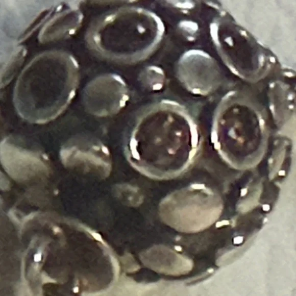 Pandora Encore Clip with Brown Cubic Zirconia Retired Pandora Clip Charm - Picture 2 of 4